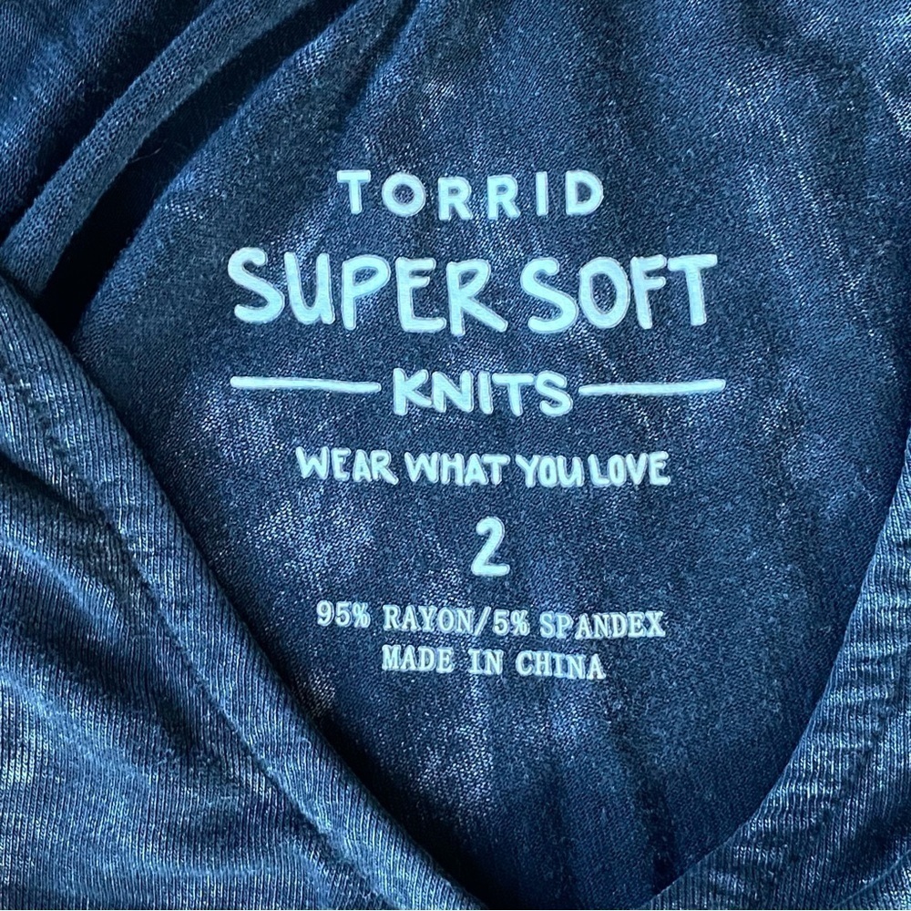 Torrid Plus 2 2X Super Soft Knit Mini Trapeze Dress Gray Tie Dye Stretch Pockets - Picture 4 of 8